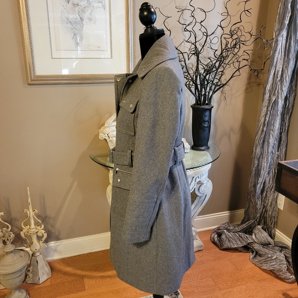 Bebe Military Style Wool Blend Jacket - Picture 8 of 14